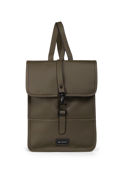 ICONE BAG Σακίδιο πλάτης Icone Matte με κλείσιμο με γάντζο από συνθετικό δέρμα χακί