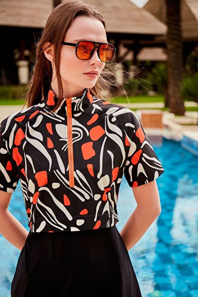 Marina Paraşüt Siyah Taytlı Yarı Kapalı Mayo M2441