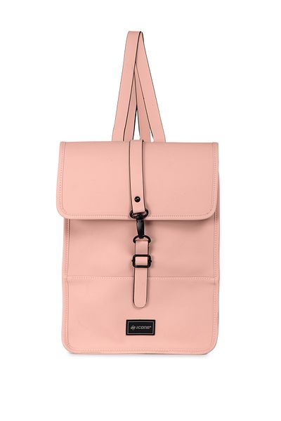 ICONE BAG Σακίδιο πλάτης Icone σε χρώμα πούδρας από συνθετικό δέρμα με κλείσιμο με γάντζο