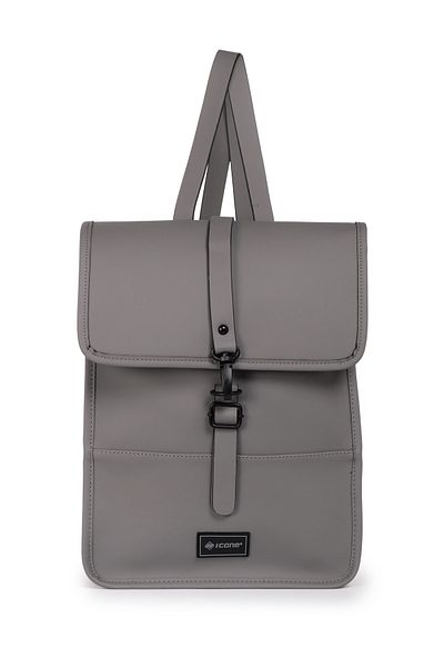 ICONE BAG Ματ σακίδιο πλάτης Icone σε γκρι ψεύτικο δέρμα με κλείσιμο με γάντζο