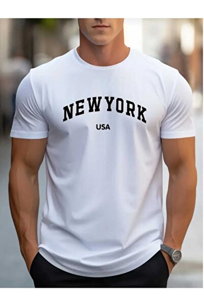 PERISENSE Μπλουζάκι New York USA Printed Unisex Oversize