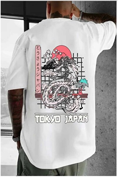 PERISENSE Unisex Γυναικεία Ανδρική μπλούζα Tokyo Japan με στάμπα Oversize