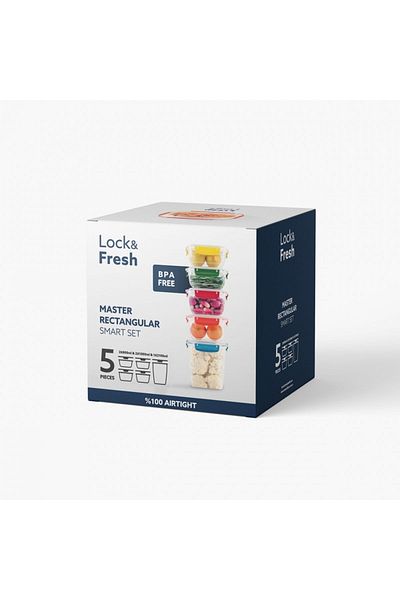 MATMEL Lock&Fresh 5 Set - Storage Container with Lock and Different Sizes