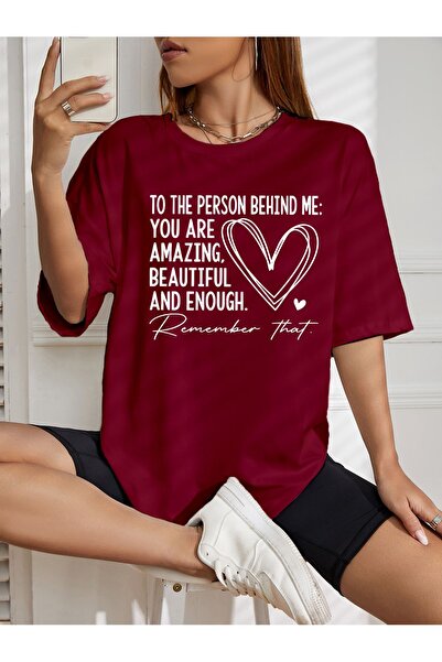 LAND MODA Μπλουζάκι με στάμπα καρδιάς μεγάλου μεγέθους