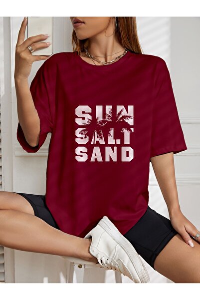 Jemo Μπλουζάκι Oversize - Sun Salt Sand Printed