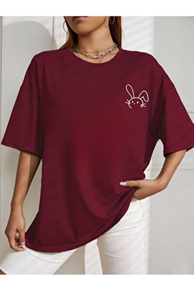 LAND MODA Μπλουζάκι Oversize Cute Rabbit Pattern