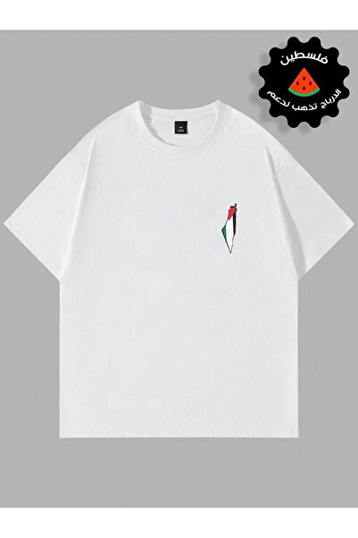 LAND MODA Συλλεκτικά μπλουζάκια φούτερ με στάμπα 1 TREND Unisex Oversize Pale...