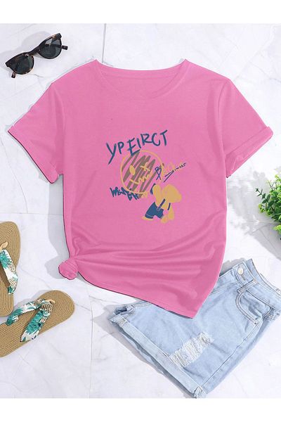 LAND MODA Μπλουζάκι με μοτίβο Emoji Oversize