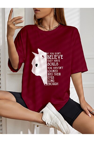 LAND MODA Μπλουζάκι με στάμπα μεγάλου μεγέθους "IF YOU DON'T BELIEVE THEY HAV...