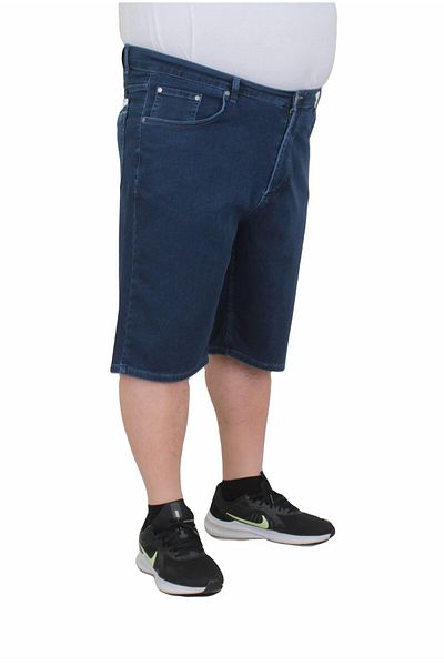 MocGrande Large Size Lycra Denim Capri - Five Pockets, NAVY BLUE 11911