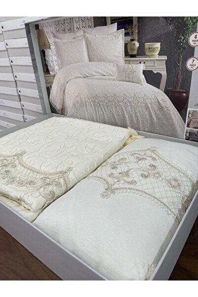 Capital Home DANTELLİ ÇİFT KİŞİLİK YATAK ÖRTÜSÜ 4.PARÇA