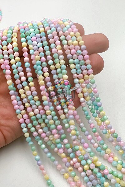 Ebruli Boncuk 1 Σειρά από φυσικές πολύχρωμες χάντρες από μαργαριτάρι για διακ...