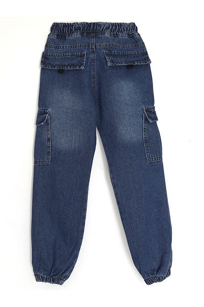 DobaKids 10-14 Years Girl's Jeans - Loose Cut, Navy Blue, Lace-up Waist