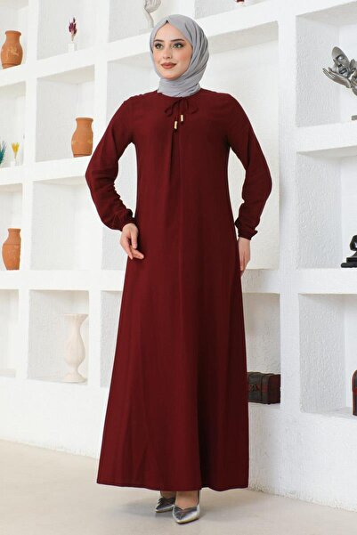 SGS Φόρεμα Βουργουνδίας Βισκόζης - Πιέτα