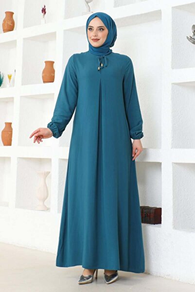 SGS O rochie din viscoză plisată PETROLE