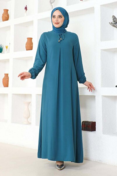 SGS O rochie din viscoză plisată PETROLE