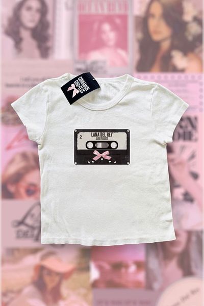 EFBUTİK Λευκό Lana Del Rey Dark Paradise Crop