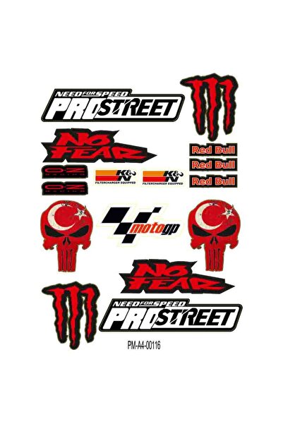Genel Markalar PRO STREET EKİPMAN KASK MOTORSİKLET GRENAJ OTO BİSİKLET STİCKER 1