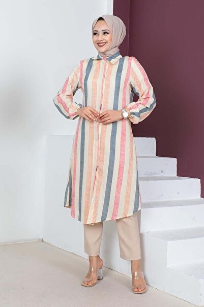 SGS Dried Rose Women's Hijab Cap - Striped