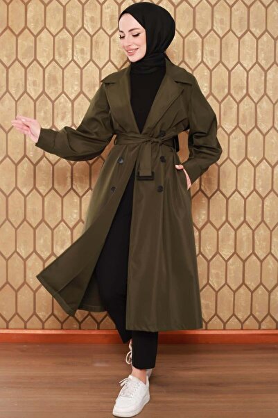 Genel Markalar Balon Kollu Trençkot HAKİ