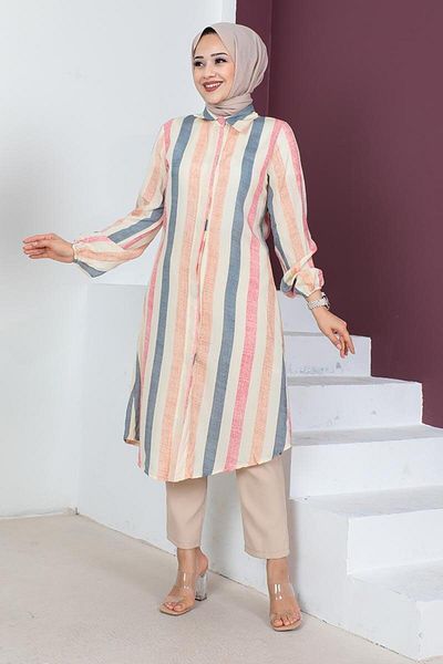 SGS Dried Rose Women's Hijab Cap - Striped