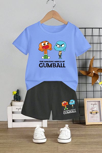 MYADA Set pentru copii cu gât elastic cu imprimeu Gumball - Set de 2 11053