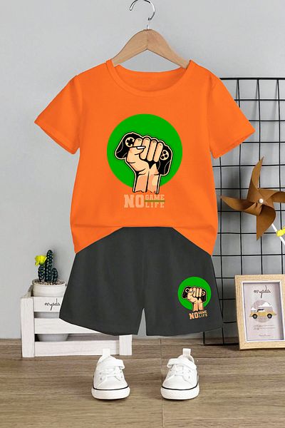 MYADA No Game Life Printed Children's Set - Crew Neck, Set of 2 20040