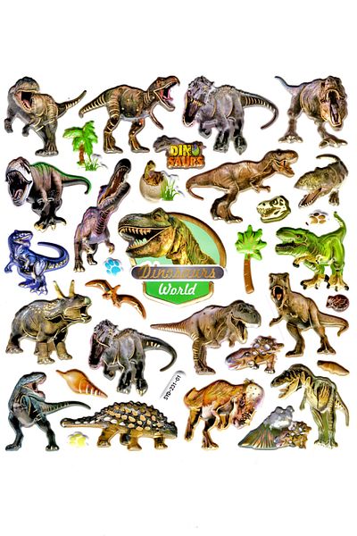 Limmy Dinosaur World - 20x18cm Planner Αυτοκόλλητο Σημειωματάριο, ανάγλυφο αυτοκόλλητο (Syd231-01)