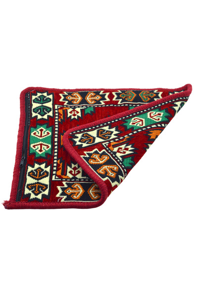 HitDukkan Dekoratif Otantik Çift Taraflı Fermuarlı Kilim Şark Köşesi Minder Kılıfı (40cmx41cm)