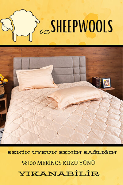 ozsheepwools ÇİFT KİŞİLİK YÜN YORGAN&PİKE -İNCE YAZLIK-%100 MERİNOS YÜN  - %100 SATEN PAMUK DIŞ KUMAŞ-YIKANABİLİR