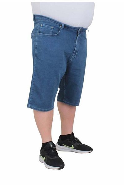 Starbattal Τζιν Κάπρι Lycra Plus Size - Πέντε τσέπες, ΜΠΛΕ 11911