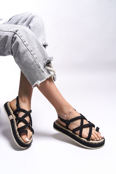 Riccon Edlivren Damen-Sandalen, Schwarz, Modell 0012101