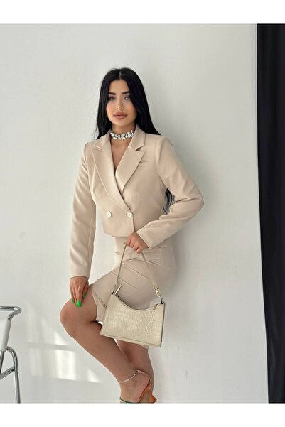 Bella Breeze Women's Blazer Jacket and Skirt Set - Crop Dress