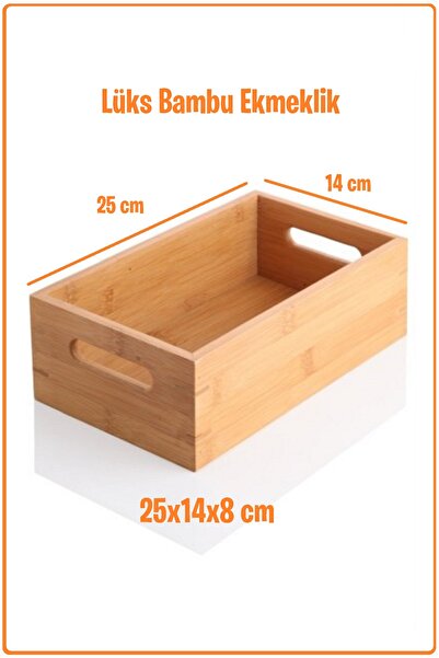 EZMK EV GEREÇLERİ Lüks Bambu Ekmek Sepeti ve Düzenleyici 25x14x8 cm