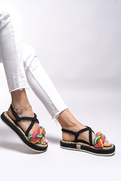 Riccon Dámské sandály Jessinalyn Black Rainbow -0012104