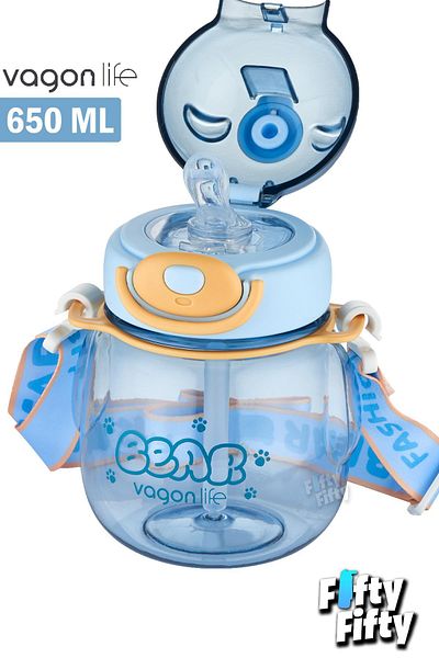 Vagonlife 720 ML Children's Water Bottle with Neck Strap and 5 Different Colors - FFVGN2026