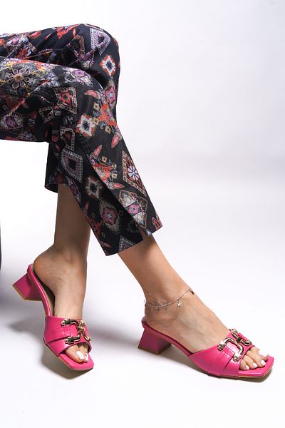 Riccon Fuchsia Kiavriah Hausschuhe mit Absatz für Damen -001211