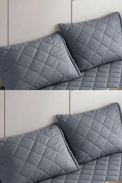 LilaMOON 100% Cotton Quilted Pillow Protective Mattresses (Piece of 2)