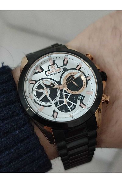 Reward Steel Case Men's Wristwatch Functional 1987