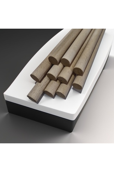 Ahşap Kavela Çubuk 10 Adet 10mm x 100cm (1 Metre) Fırınlanmış Kayın Yivsiz