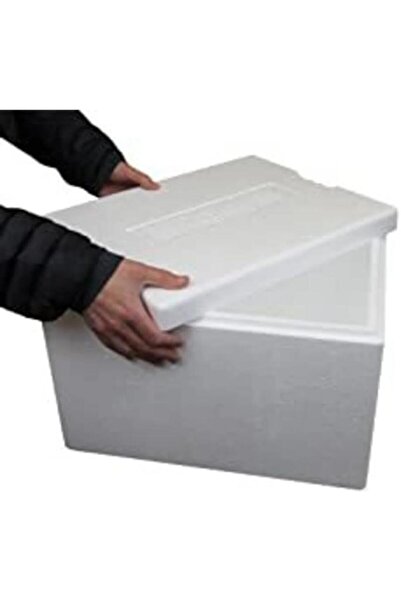 abnturk 20-22 Litre Strafor Köpük Kutu +7 Adet Buz Aküsü Hediye 56x43x30 izoleli 48 saat Koruyan Gıda Kolisi