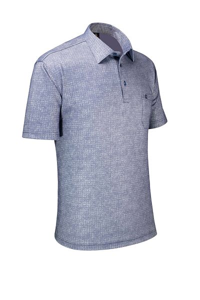 Çizgi Triko Ανδρικό μπλουζάκι Classic Fit - Πουκάμισο γιακά, Τσέπη με κουμπιά