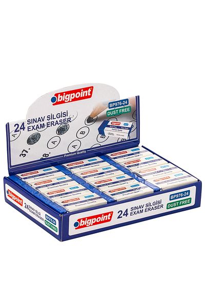 Bigpoint Blue Medium Size Exam Eraser - 24 PCS