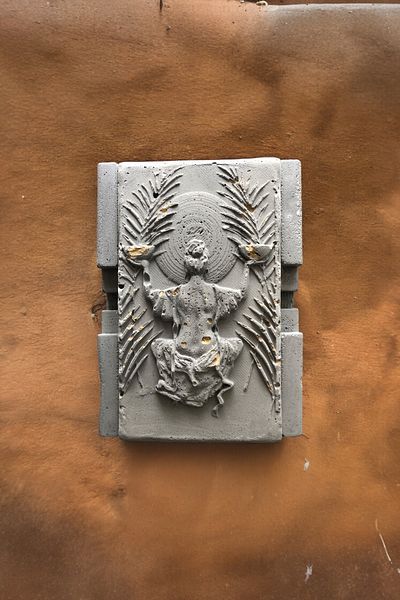 RocArt Home Σειρά Zodiac Libra Libra - Τασάκι από σκυρόδεμα και επιγραφή από χρυσό φύλλο