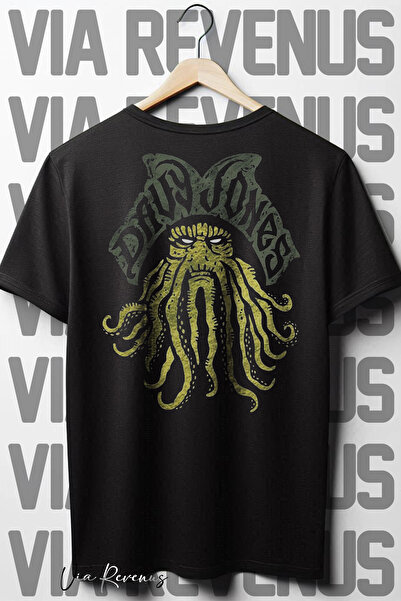 Vordevia Davy Jones Oversize kroj Crna T-shirt - okrugla kragna, Leđa Štampano