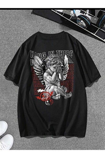 PERISENSE Hang In There Printed Unisex Oversize T-shirt