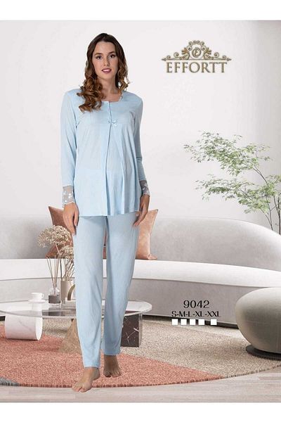 Effortt Set de 2 pijamale de lux pentru gravide de maternitate
