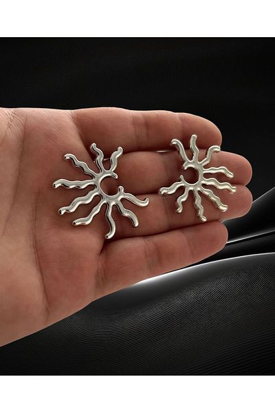 Alexis Carrel Silver Colored Sun Figure Earrings