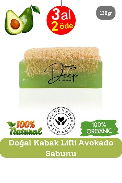 Deep Purestar 130 Gr Natural Pumpkin Fiber Avocado Soap