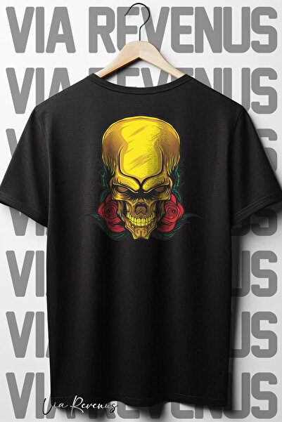 Vordevia Zlatna lubanja leđa Štampano Oversize kroj široka veličina okrugla k...